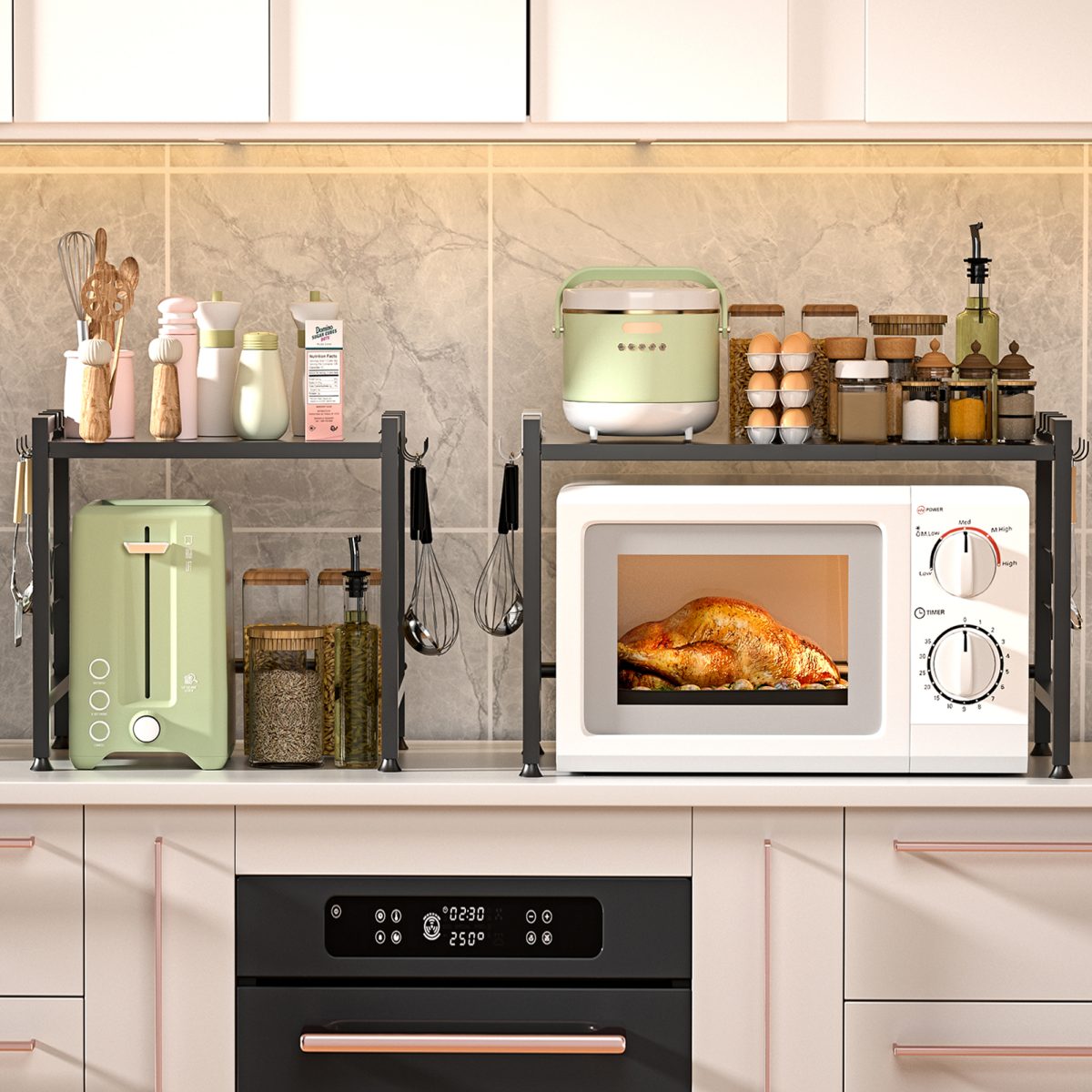 Microwave Stand Shelf, Extendable (15.7”-25.5