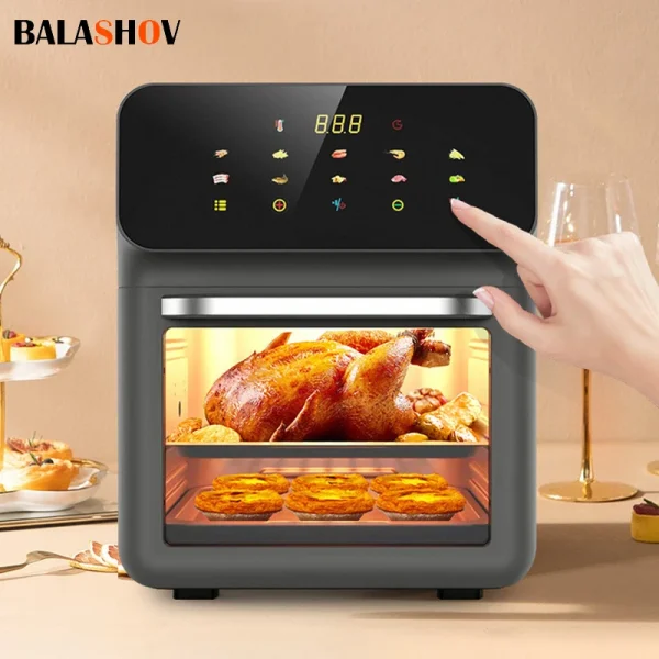 10L Large Capacity Electric Air Fryers Oil-free Automatic Household Kitchen 360??Baking Convection Oven Deep Fryer without Oil