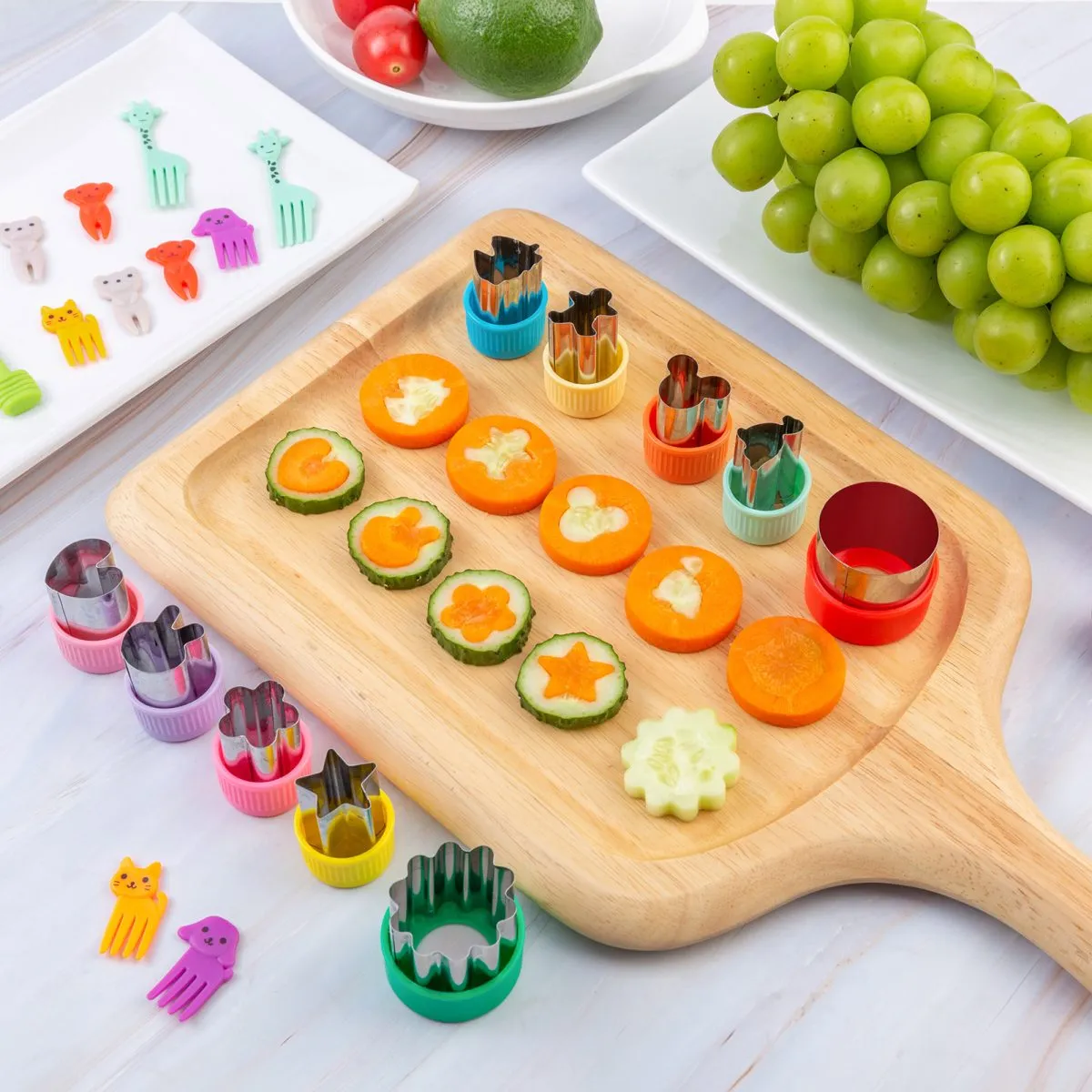 Fruit Cutters Shapes for Kids 22 Pcs, Mini Cookie Cutters Set, Vegetable Cutter with Food Picks - Image 5