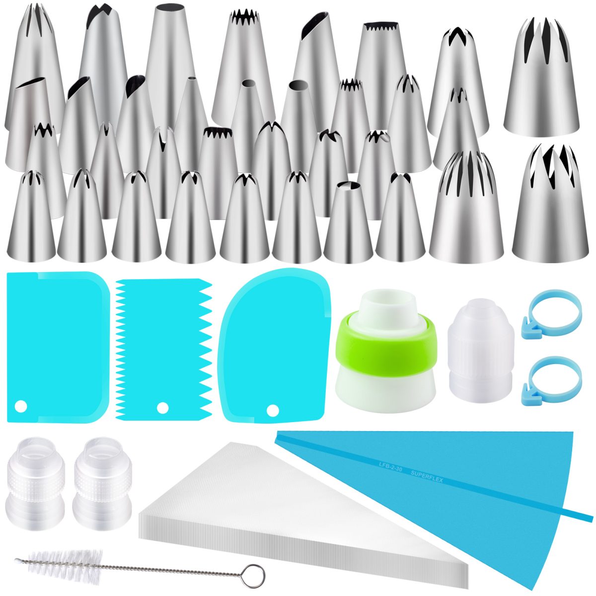 Piping Bags and Tips Sets 75 Pcs, Cake Decorating Supplies Kit for Baking, Pastry Bags and Russian Piping Tips, Baking Supplies for Cake Cupcake Cookies Decoration (75 pcs) - Image 1