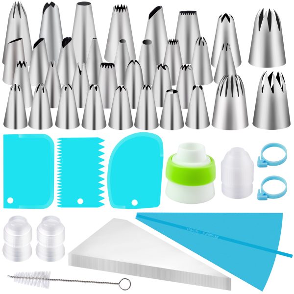 Piping Bags and Tips Sets 75 Pcs, Cake Decorating Supplies Kit for Baking, Pastry Bags and Russian Piping Tips, Baking Supplies for Cake Cupcake Cookies Decoration (75 pcs)