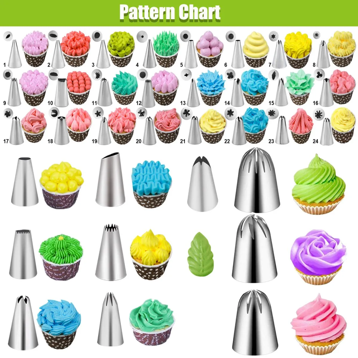 Piping Bags and Tips Sets 75 Pcs, Cake Decorating Supplies Kit for Baking, Pastry Bags and Russian Piping Tips, Baking Supplies for Cake Cupcake Cookies Decoration (75 pcs) - Image 5