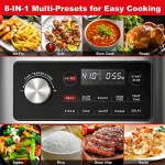 8-in-1 Air Fry Multi Cooker 8QT Removable Bowl Grill Sous Vide Roast Slow Cook Steam Rice Saut?? LED Display & 8 Preset Programs - Image 3