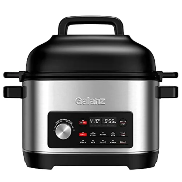 8-in-1 Air Fry Multi Cooker 8QT Removable Bowl Grill Sous Vide Roast Slow Cook Steam Rice Saut?? LED Display & 8 Preset Programs