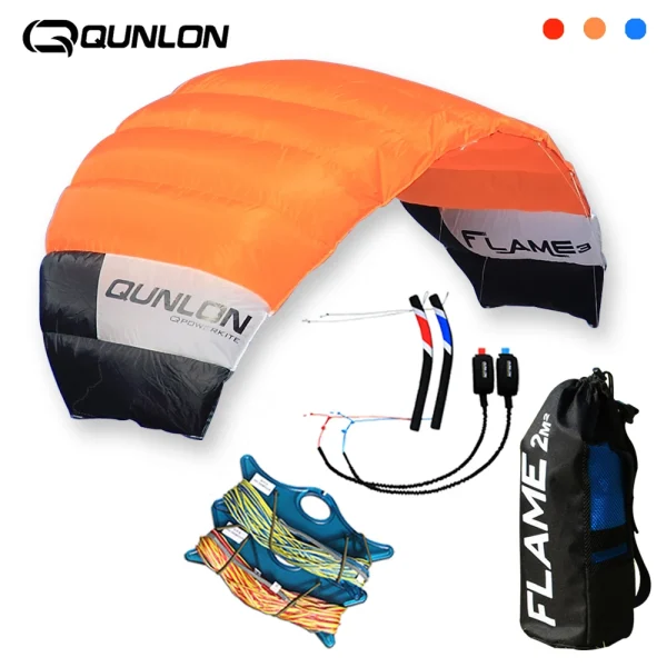 9KM 2?O-4?O 4 Line Power Kite Trainer Kite Professional Traction Kite 100KG & 180KGx20m Dyneema Flying Lines and Control Kits
