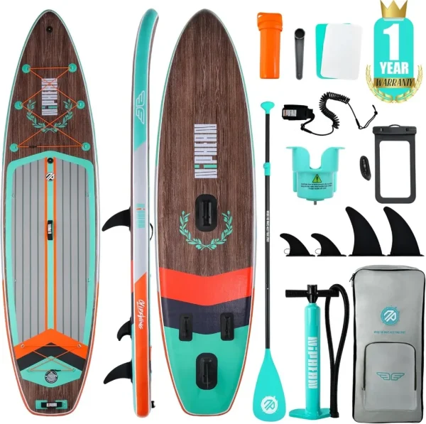 Inflatable Stand Up Paddle Board with Balanced Wing Design and Durable SUP Accessories, 11' Stable Inflatable Paddle Boards