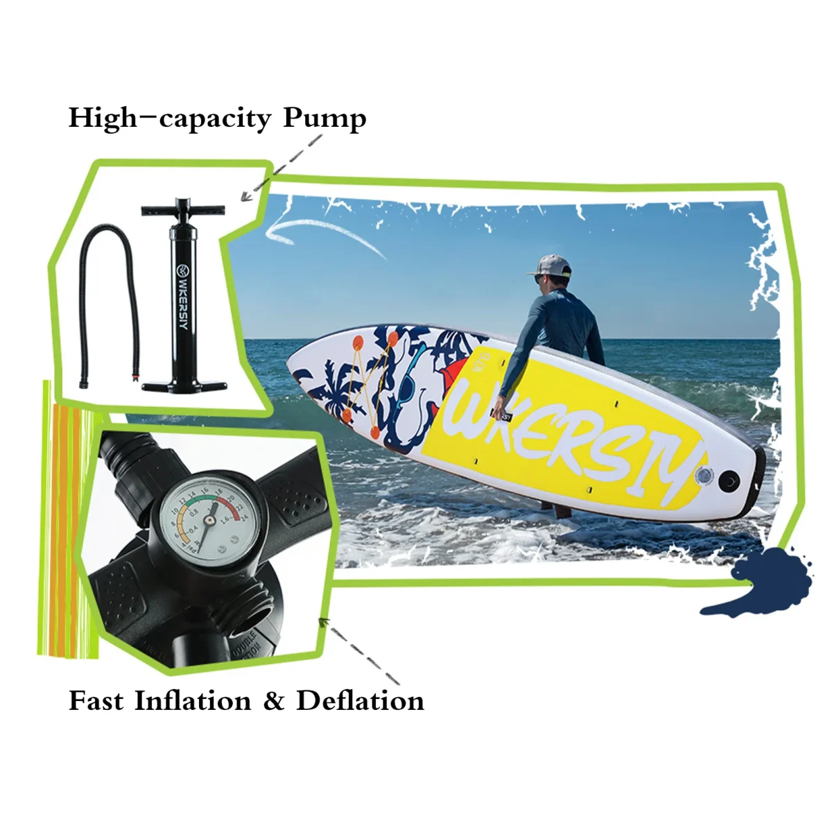 Inflatable Stand Up Paddleboard SUP Board 6 Inch Thick SUP Surfboard Surf Set Beach Water-skiing Surfboard Pulp Board Surfing - Image 6
