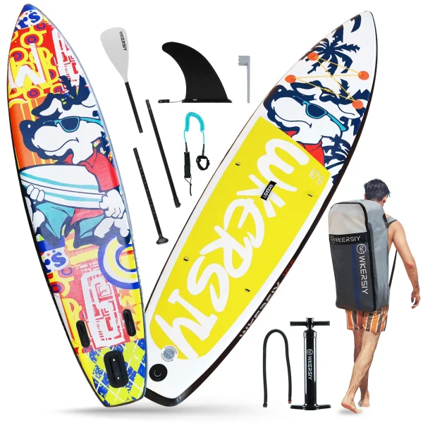 Inflatable Stand Up Paddleboard SUP Board 6 Inch Thick SUP Surfboard Surf Set Beach Water-skiing Surfboard Pulp Board Surfing