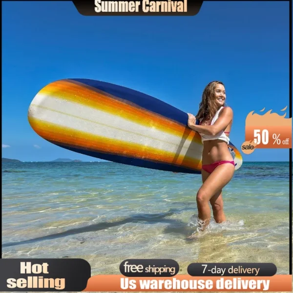 Longboards, Classic Soft Top Foam 8ft Surfboard FOAM 21 Pounds