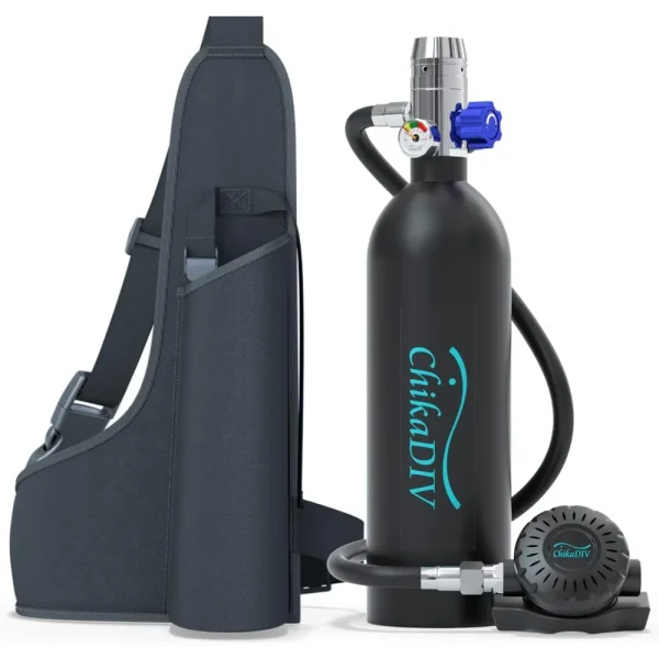 Mini Scuba Tank with 1L Capacity Portable Scuba Diving Tank with Handpump Diving Equipment Fit for Emergency Rescue