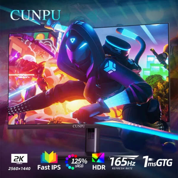 Monitor Gaming 165Hz/144Hz 27inch 1ms Computer Monitors IPS Display 2K Desktop Gamer Display HDMI-compatible/DP HDR With Speaker