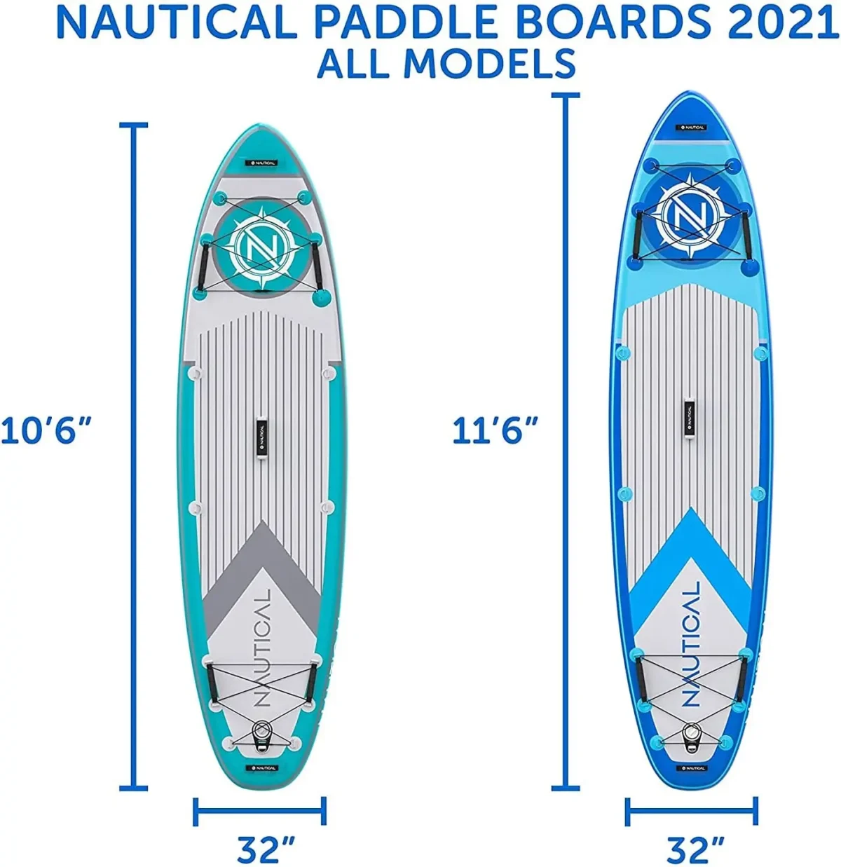 Nautical Inflatable Stand Up Paddle Board, Superb Maneuverability 10' Long 32 - Image 6