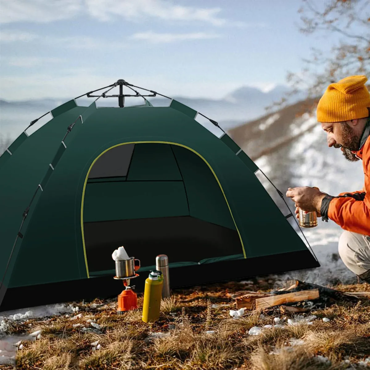 Pop Up Tent -2 Person Camping Tent Easy To Install Portable Folding Outdoor Travel Backpacking Waterproof Sun Shelter Tents - Image 2