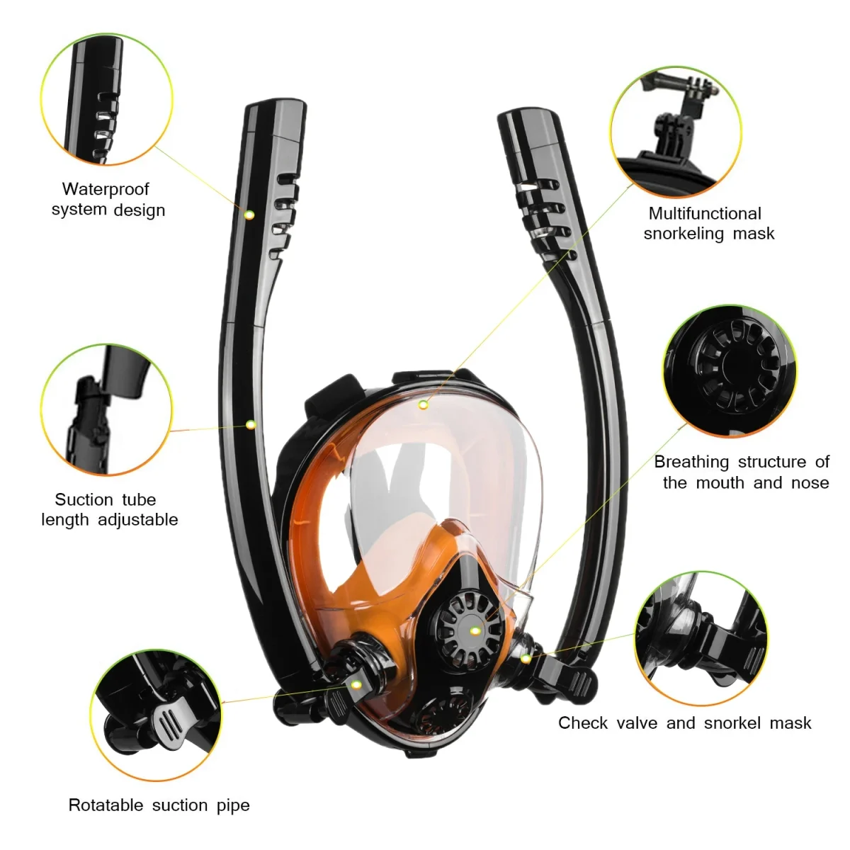 QDWETS Snorkel Scuba Tank Air Cylinder Outdoor Snorkeling Portable Scuba Diving Mask Range Extension Combination Equipment - Image 4
