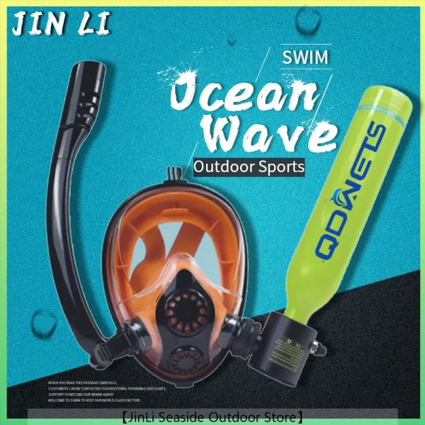 QDWETS Snorkel Scuba Tank Air Cylinder Outdoor Snorkeling Portable Scuba Diving Mask Range Extension Combination Equipment