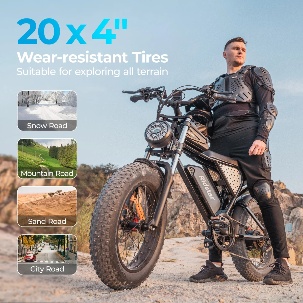 electric bike 1000W 48V 20AH Waterproof Powerful motor 20*4.0 Fat Tire For Mountain adult electric bicycle - Image 2