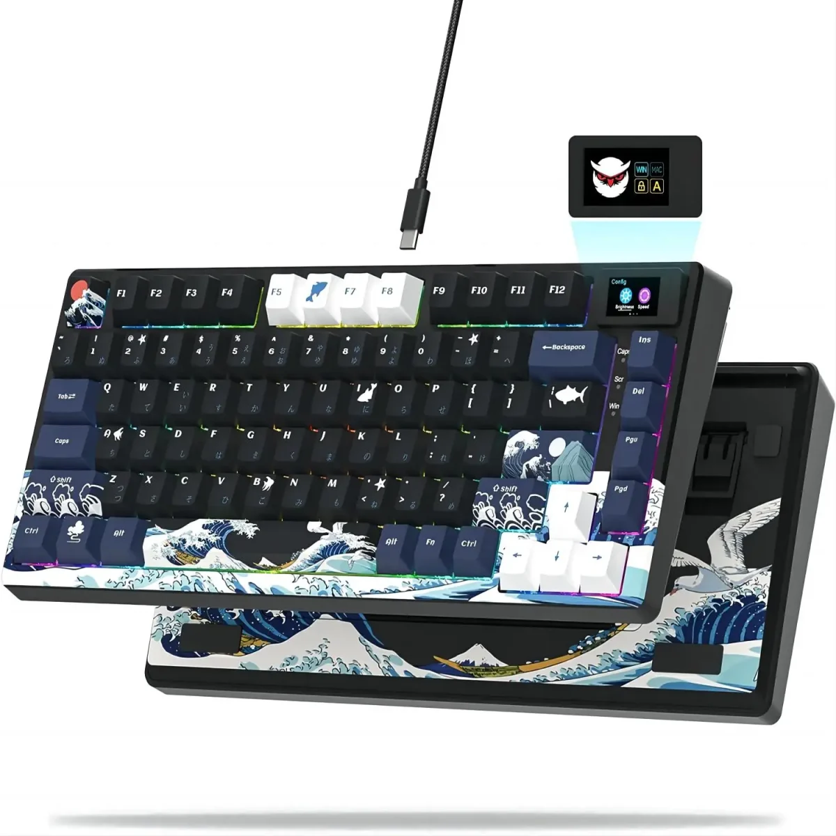 womier S-K80 Gamer Keyboard with Color OLED Display Mechanical Gaming Keyboard Hot Swappable Gasket Mount RGB Custom Keyboard - Image 1