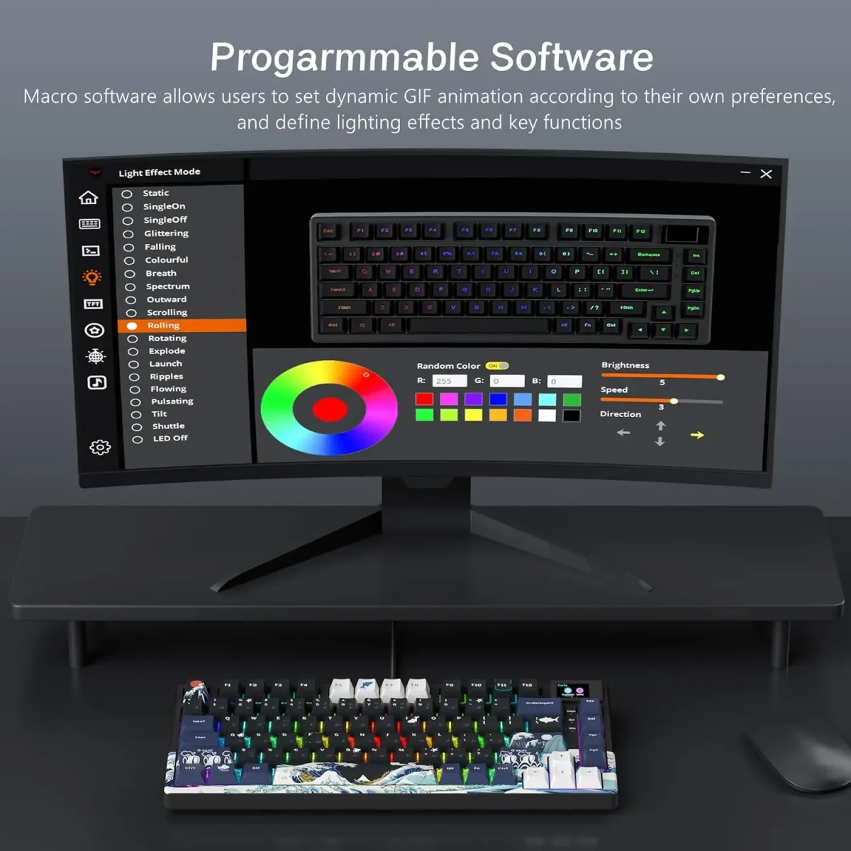 womier S-K80 Gamer Keyboard with Color OLED Display Mechanical Gaming Keyboard Hot Swappable Gasket Mount RGB Custom Keyboard - Image 5