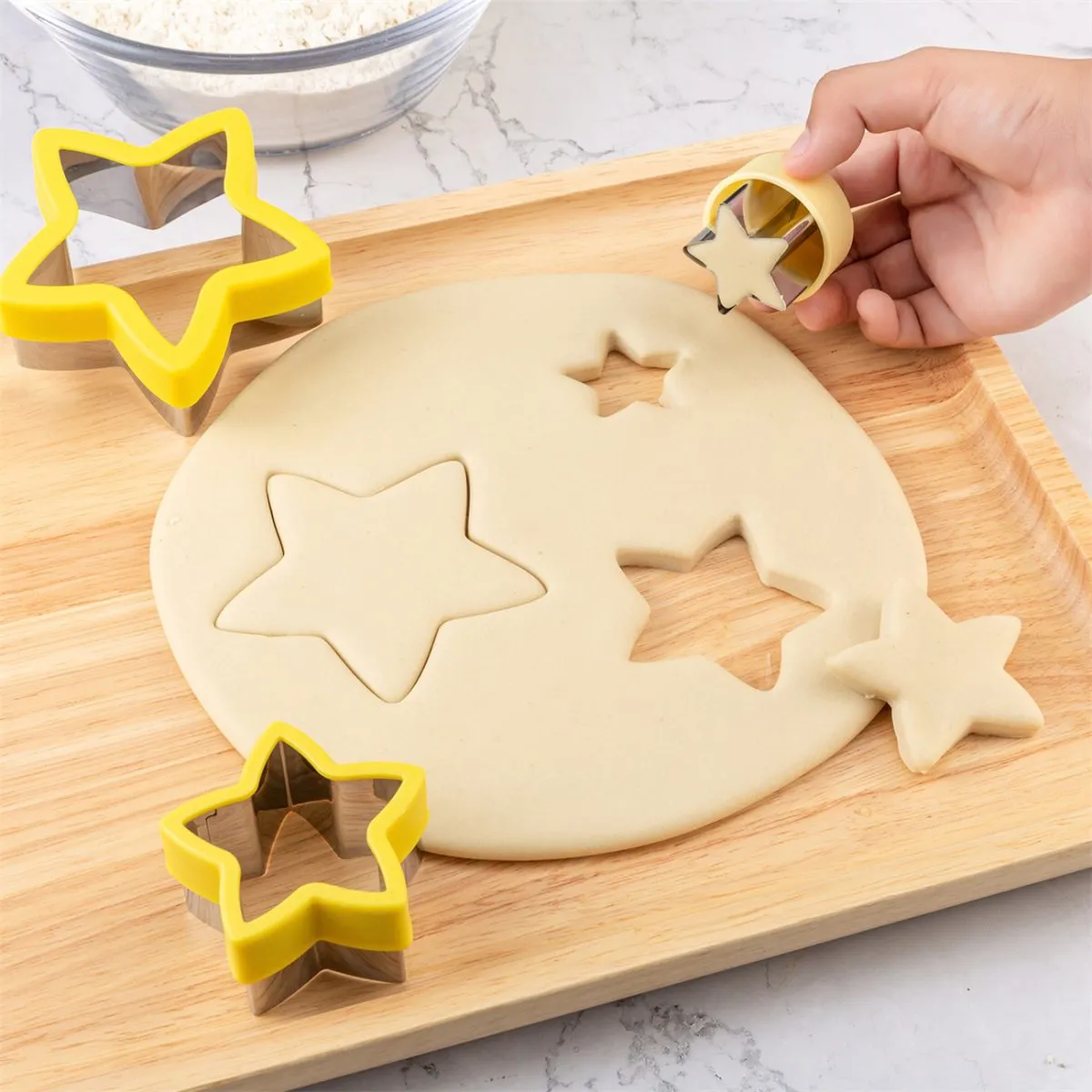 Star Cookie Cutters 4 Pcs, Sandwich Cutter for Kids Lunch, Vegetable Fruit Cutters Shapes, Stainless Steel Biscuit Cutters for Children Boys Girls… - Image 5