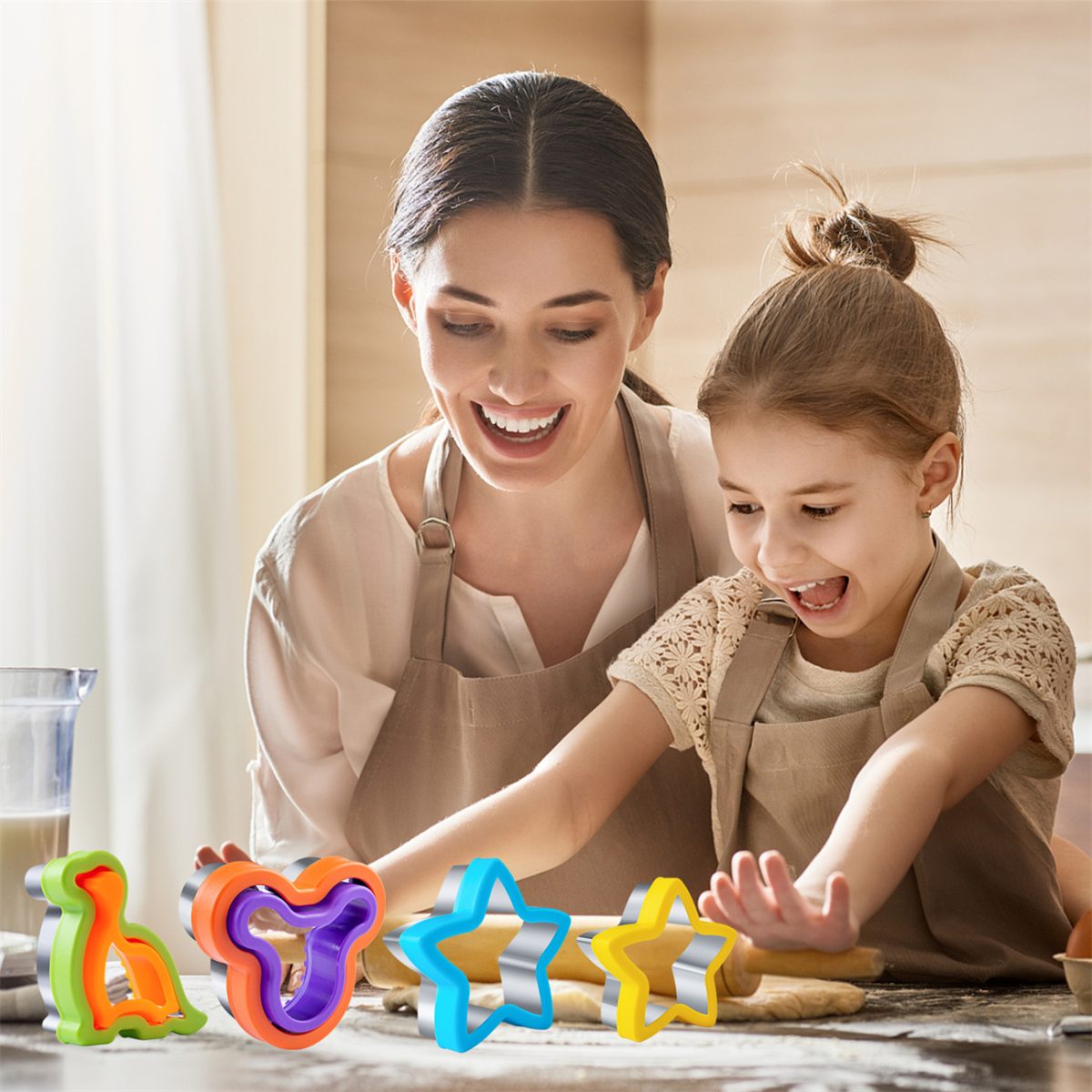 Sandwich Cutters for Kids Lunch LARGE 26 Pcs, Sandwich Maker, Cookie Cutters Set, Vegetable Fruit Cutters Shapes with Food Picks, Dinosaur Mouse Bear Star… - Image 6