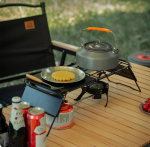 Outdoor Folding Table Camping Scalable Grid Table Hiking Backpacking Mini Stove Stand Adjustable Height Metal Table - Image 4