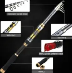 Sougayilang 2.1M 2.4M 2.7M 3.0M Spinning Fishing Rod Ultralight Carbon Fiber Portable Telescopic Fishing Pole for Trout Carp - Image 2