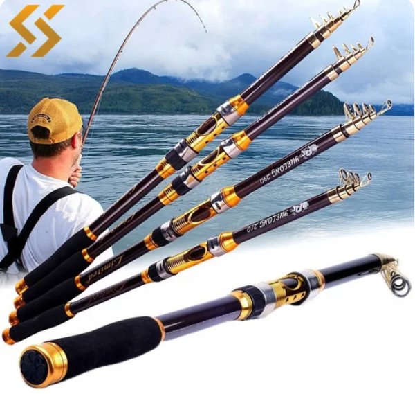 Sougayilang 2.1M 2.4M 2.7M 3.0M Spinning Fishing Rod Ultralight Carbon Fiber Portable Telescopic Fishing Pole for Trout Carp