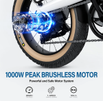 Coswheel M20 Electric Bike Electrical bicycle for adult 1000W Ebike 20 Inch Tire 48V 20AH Battery Outdoor Road Snow Bike Cargo - Image 5