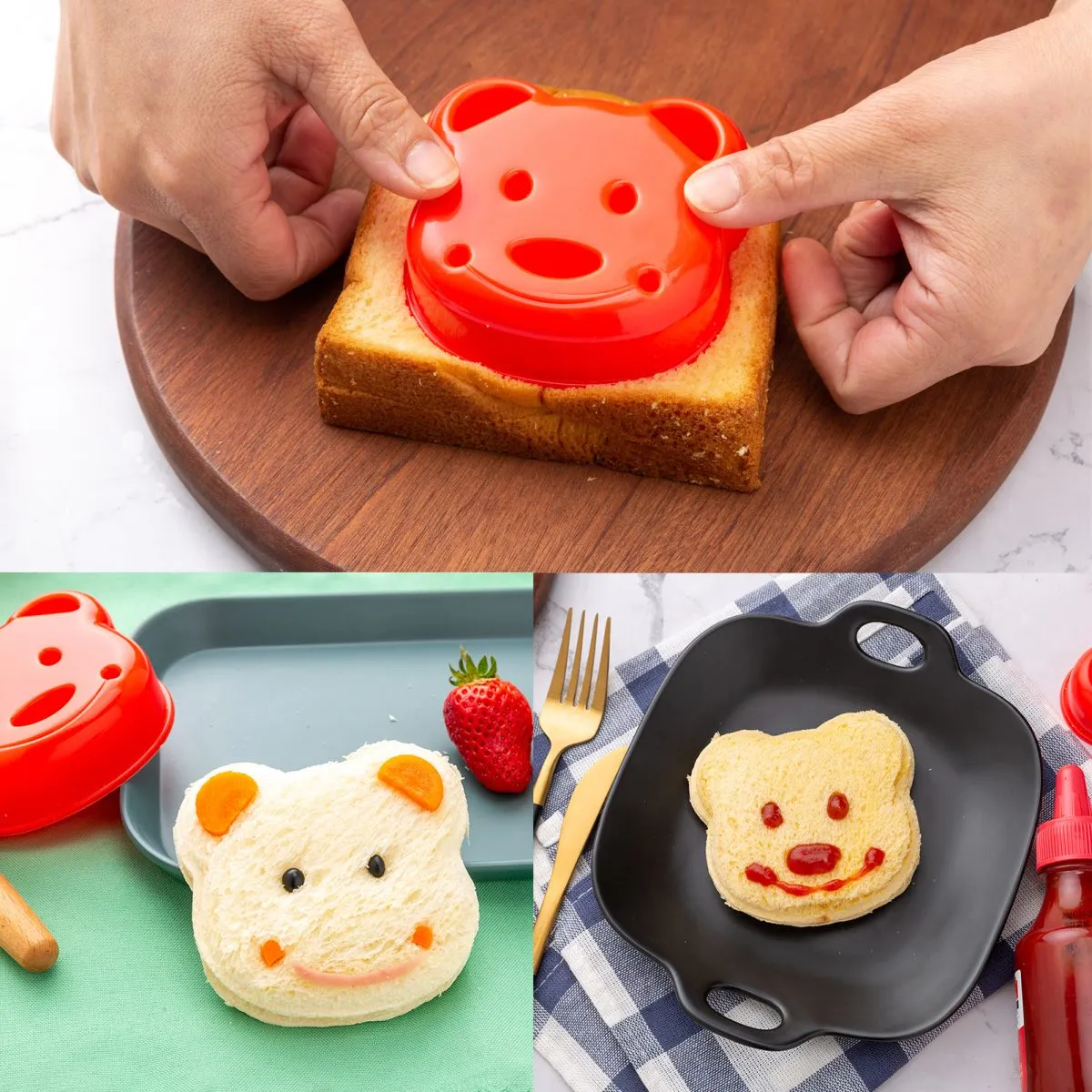 Sandwich Cutter for Kids Lunch 48 pcs, Sandwich Maker, Cookie Cutters and Sealer Set, Vegetable Fruit Biscuit Cutters, Dinosaur Mickey Shape for Boys Girls - Image 8