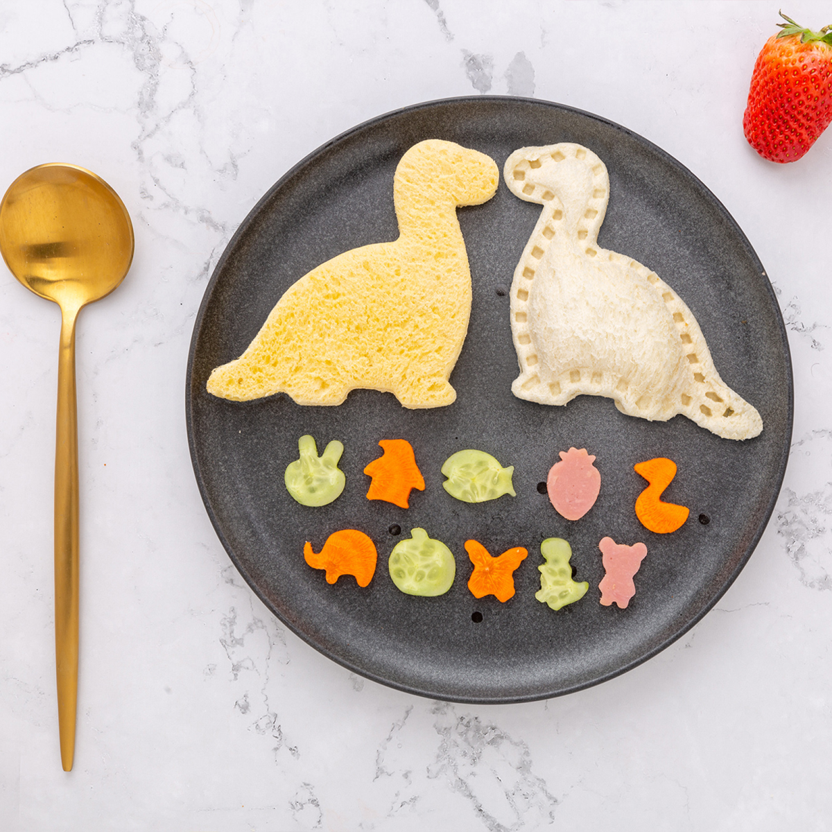 Sandwich Cutter for Kids Lunch 48 pcs, Sandwich Maker, Cookie Cutters and Sealer Set, Vegetable Fruit Biscuit Cutters, Dinosaur Mickey Shape for Boys Girls - Image 7