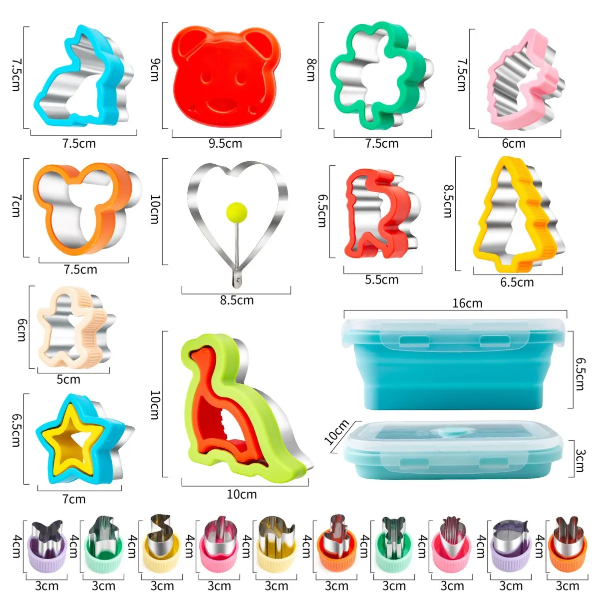 Sandwich Cutter for Kids Lunch 48 pcs, Sandwich Maker, Cookie Cutters and Sealer Set, Vegetable Fruit Biscuit Cutters, Dinosaur Mickey Shape for Boys Girls - Image 5