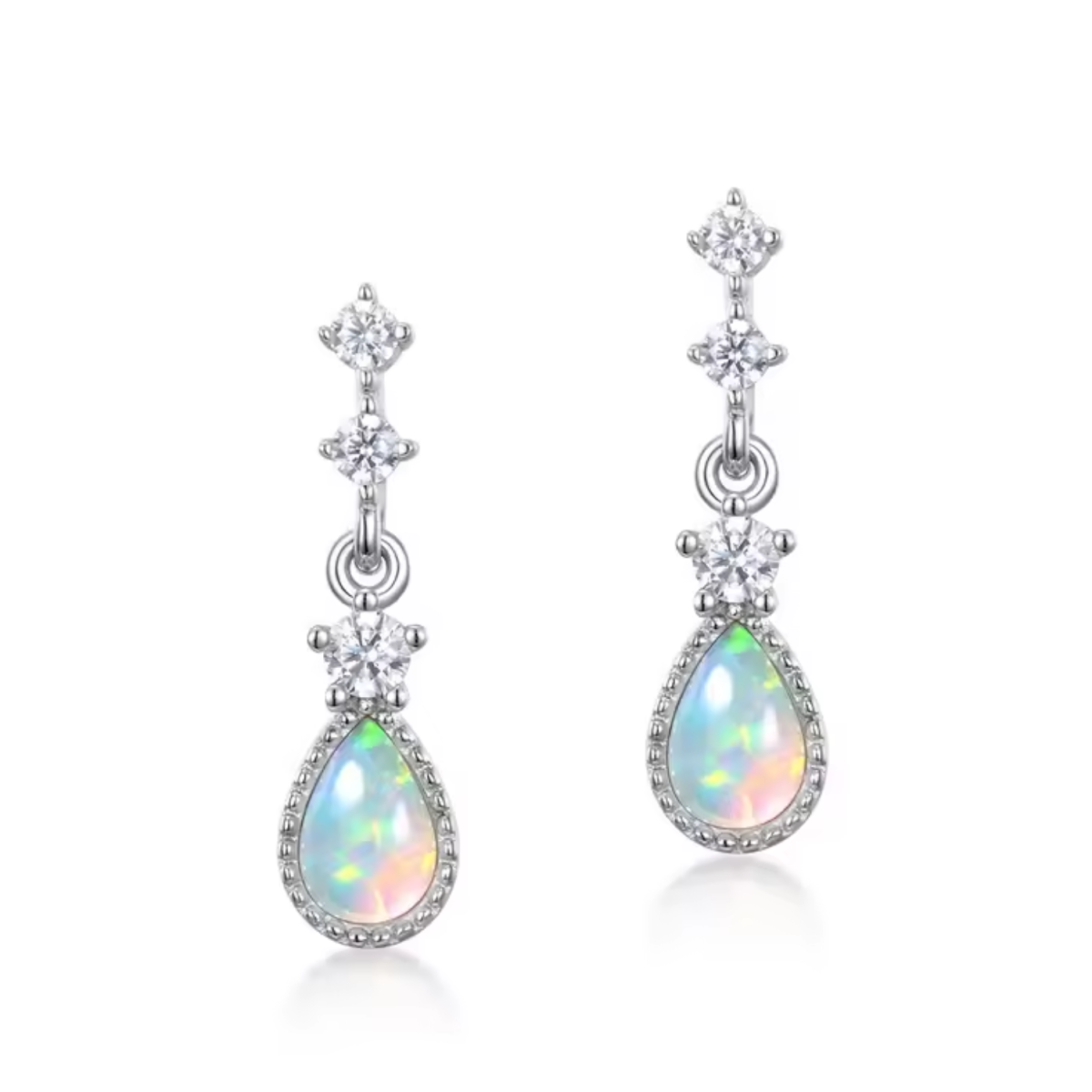 Trendy Women Waterdrop Shape Color Synthetic Opal Drop Earrings Jewelry Wedding Pierced Dangle Earrings - Image 3