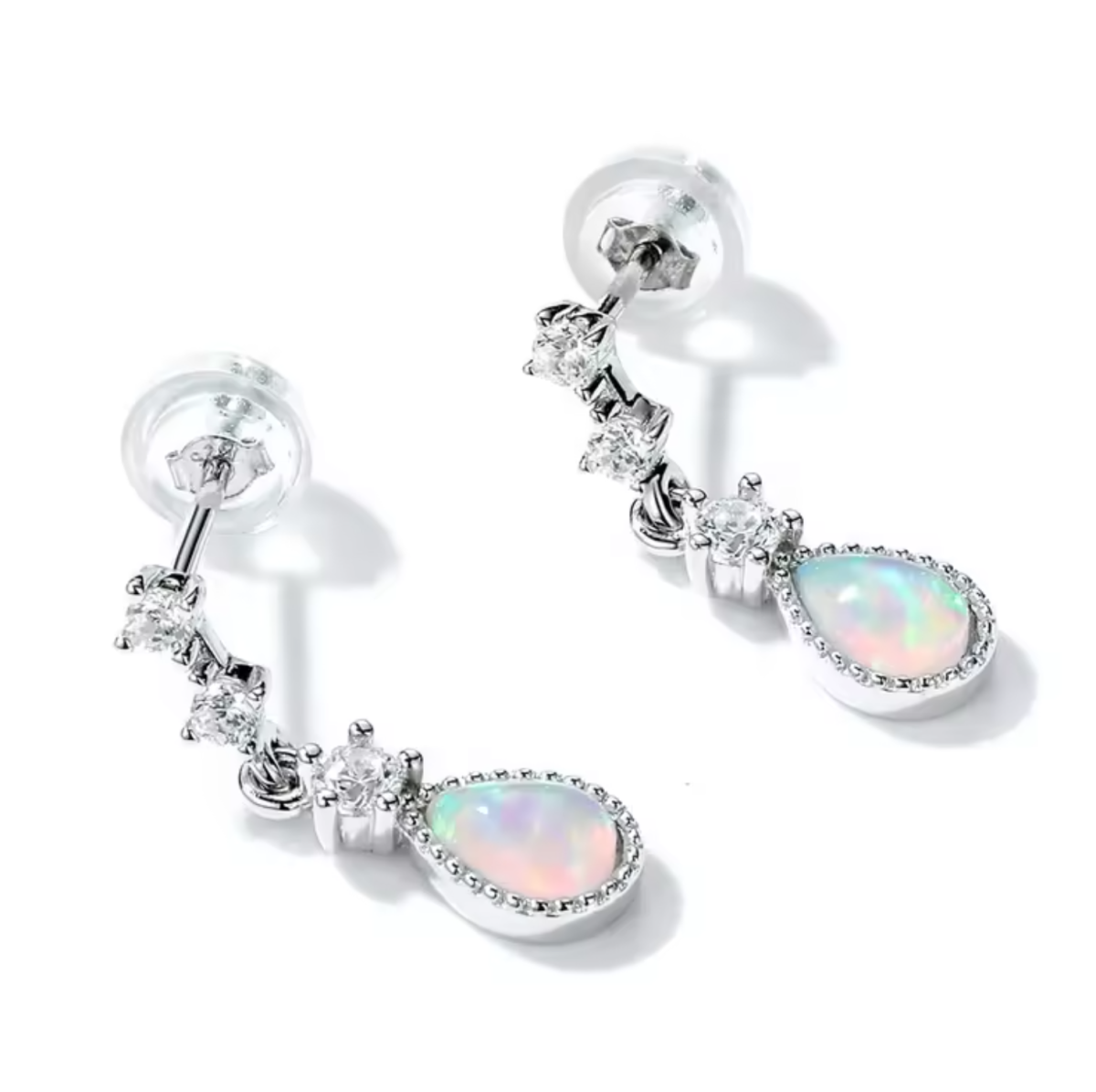 Trendy Women Waterdrop Shape Color Synthetic Opal Drop Earrings Jewelry Wedding Pierced Dangle Earrings - Image 1