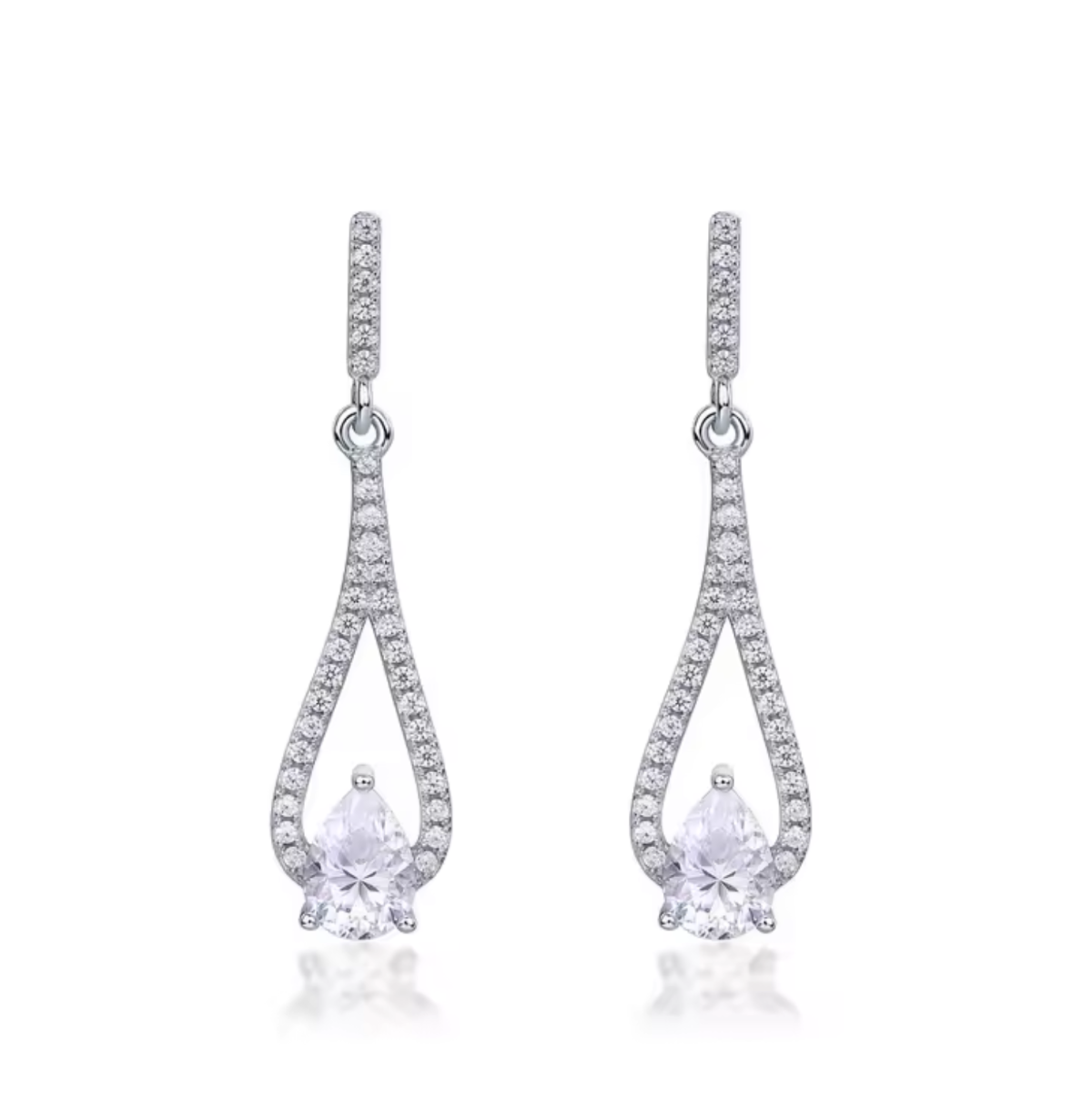 2024 New Arrival White Silver Earrings Studs 925 Pear Lab Grown Moissanite Diamond Jewelry Earring For Women Holidany Gift - Image 1