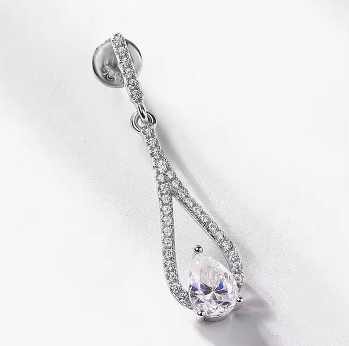 2024 New Arrival White Silver Earrings Studs 925 Pear Lab Grown Moissanite Diamond Jewelry Earring For Women Holidany Gift - Image 4