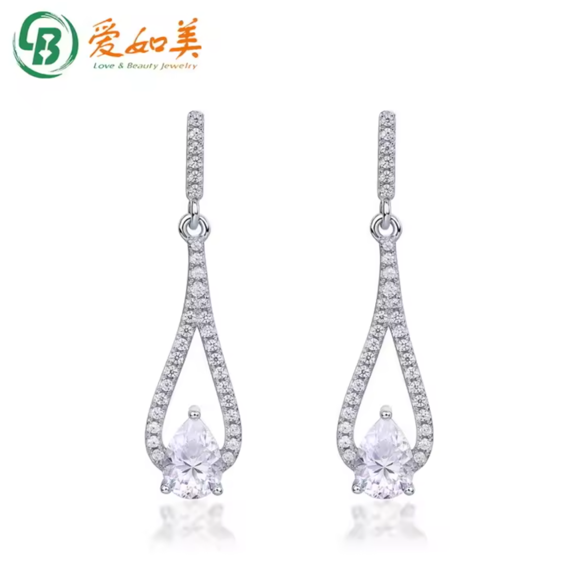 2024 New Arrival White Silver Earrings Studs 925 Pear Lab Grown Moissanite Diamond Jewelry Earring For Women Holidany Gift - Image 5