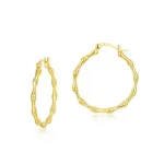 Factory Wholesale 925 Silver Exaggerated Large Hoop Earrings For Women Simple Round Circle Earrings - Image 3