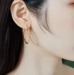 Factory Wholesale 925 Silver Exaggerated Large Hoop Earrings For Women Simple Round Circle Earrings - Image 4