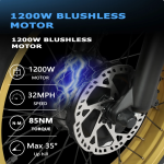 SMARTRAVEL ZM22 48V 1200W Electric Bike with GPS bluetooth App 20inch Fat Tire ebike Mountain Snow electric Bicycle - Image 3