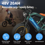 SMARTRAVEL ZM22 48V 1200W Electric Bike with GPS bluetooth App 20inch Fat Tire ebike Mountain Snow electric Bicycle - Image 4