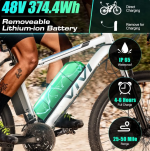 Electric Bike for Adults 26 Inch 500W Ebike for Adults Removable 48V Battery, Electric Mountain Bike 21 Speed Gears, 50 Miles - Image 4