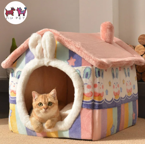 Cat Hiding House Dog Moisture-proof Four Seasons Bed Cats Net Closed Carrier Boxes Big Cat Waterproof Mat Pet Supplies Furniture