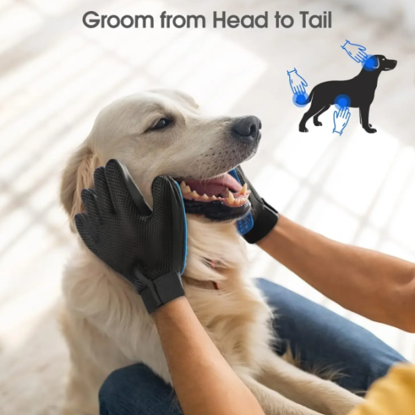 Pet Grooming Gloves Cat Brushes for Gentle Shedding Efficient Pets Hair Remover Mittens - Dog Washing Gloves Cats & Horses