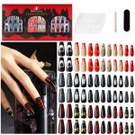 Halloween Christmas wear nails and nails fake nail nail nail nail nail nail nail set 72 pieces with jelly glue - Image 2