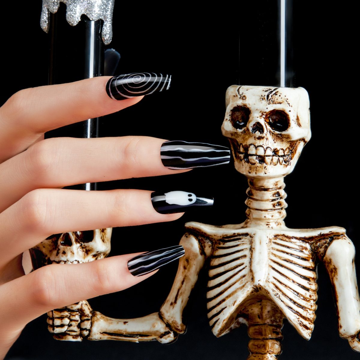 Halloween Christmas wear nails and nails fake nail nail nail nail nail nail nail set 72 pieces with jelly glue - Image 3