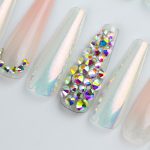 30 new fake nail patches full of diamond luxury Aurora semi-transparent wear nails wholesale European and American nails - Image 3