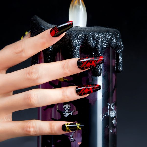 Halloween Christmas wear nails and nails fake nail nail nail nail nail nail nail set 72 pieces with jelly glue